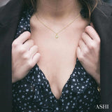 3/8 ctw Round Cut Diamond Pendant With Chain in 14K Yellow Gold