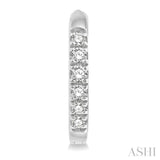 1/8 Ctw Round Cut Diamond Huggie Petite Earrings in 14K White Gold
