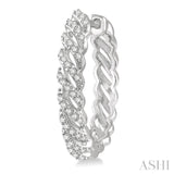 1/3 ctw Open Twirl Round Cut Diamond Hoop Earring in 14K White Gold