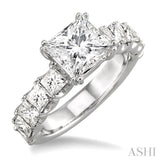 2.00 ctw Princess Cut Diamond Semi-Mount Engagement Ring in 18K White Gold