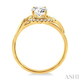 1/3 Ctw Diamond Engagement Ring with 1/5 Ct Round Cut Center Stone in 14K Yellow Gold