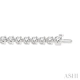 7 Ctw Tri-Prong Round Cut Diamond Tennis Bracelet in 14K White Gold