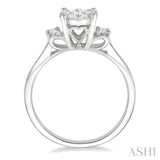 1/2 Ctw Lovebright Round Cut Diamond Engagement Ring in 14K White Gold