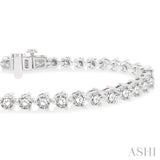 6.00CT RDDM 3 Prong Tennis Bracelet WG 14K-G*