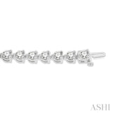 9 Ctw 3 Prong Round Cut Diamond Tennis Bracelet WG 14K-G*