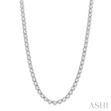 15.00 ctw Round Cut Diamond Tennis Necklace in 14K White Gold