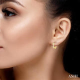 1/6 ctw Petite Criss-Cross Rope and Round Cut Diamond Fashion Huggies in 10K Yellow Gold
