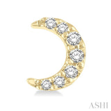 1/10 Ctw Crescent Moon Round Cut Diamond Petite Fashion Earring in 10K Yellow Gold