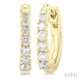 1/4 ctw Graduated Round Cut Diamond Fashion Huggies in 10K Yellow Gold