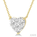 3/4 Ctw Lovebright Diamond Heart Necklace in 14KYellow and White Gold