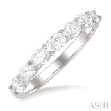 1.00 ctw East-West Oval Cut Diamond Fashion Ring in 14K White Gold