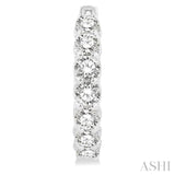 4 ctw Inside-Out Round Cut Diamond Hoop Earrings in 14K White Gold