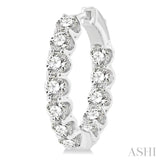 5 ctw Inside-Out Round Cut Diamond Hoop Earrings in 14K White Gold