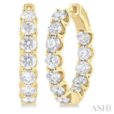 5.00 ctw Inside-Out Round Cut Diamond Hoop Earrings in 14K Yellow Gold