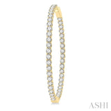 10.00 ctw Inside-Out Round Cut Diamond 2-Inch Hoop Earrings in 14K Yellow Gold