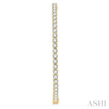 7 ctw Inside-Out Round Cut Diamond 2-Inch Hoop Earrings in 14K Yellow Gold