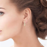 1 Ctw French Pave Set Round Cut Diamond Fashion Half Hoop Earrings in 14K Yellow Gold