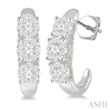 1/2 ctw Lovebright Round Cut Diamond Earrings in 14K White Gold