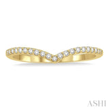 1/6 Ctw Curve V-Drop Round Cut Diamond Ladies Ring in 14K Yellow Gold