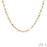 3.00 ctw Illusion Round Cut Diamond Eternity Tennis Necklace in 14K Yellow Gold