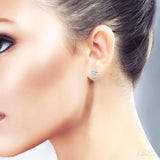 1/10 Ctw Bold Twisted Rib Round Cut Diamond Pirouette Bold Fashion Stud Earring in Sterling Silver