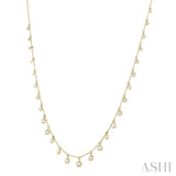 5/8 Ctw Bezel Set Round Cut Diamond Station Necklace in 14K Yellow Gold
