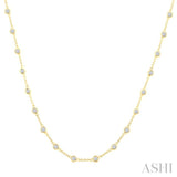 2 Ctw Bezel Set Round Cut Diamond Station Necklace in 14K Yellow Gold
