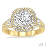 3/4 Ctw Diamond Semi-mount Engagement Ring in 14K Yellow Gold