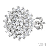 1/5 Ctw Petite Round Shape Round Cut Diamond Cluster Fashion Stud Earrings in 10K White Gold