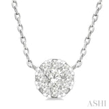 1/10 Ctw Lovebright Petite Round Shape Round Cut Diamond Fashion Pendant With Chain in 10K Yellow and White Gold