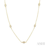 1/5 Ctw Mariner Link Round Cut Diamond Station Necklace in 14K Yellow Gold