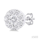 1/6 Ctw Lovebright Petite Round Shape Round Cut Diamond Fashion Stud Earring in 10K White Gold