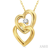 1/20 ctw Round Cut Diamond Pendant in 14K Yellow Gold with Chain