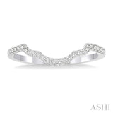 1/10 Ctw Round Cut Diamond Wedding Band in 14K White Gold