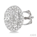 1/3 Ctw Round Cut Diamond Fashion Earrings in 14K White Gold