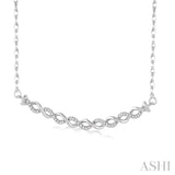 1/6 ctw Round Cut Diamond Twisted Necklace in 10K White Gold with Chain
