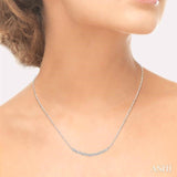 1/6 ctw Round Cut Diamond Twisted Necklace in 10K White Gold with Chain