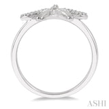 1/20 ctw Bow Tie Round Cut Diamond Ring in 10K White Gold