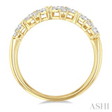 1 Ctw Scatter Marquise and Round Cut Diamond Fashion Band in 14K Yellow Gold