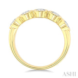 1 1/2 Ctw 5-Stone Bezel Set Oval Cut Diamond Fashion Band in 14K Yellow Gold