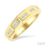 1/6 Ctw Geometric Shape Emerald Cut Diamond Fashion Band in 14K Yellow Gold