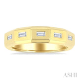 1/6 Ctw Geometric Shape Emerald Cut Diamond Fashion Band in 14K Yellow Gold