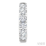 1 1/2 Ctw Round Cut Diamond Hoop Earrings in 14K White Gold
