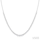 1 3/4 Ctw Halfway Graduated Round Cut Diamond Riviera Necklace in 14K White Gold