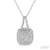 1/20 Ctw Single Cut Diamond Pendant in Sterling Silver with Chain
