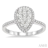 Pear Shape Lovebright Essential Diamond Engagement Ring