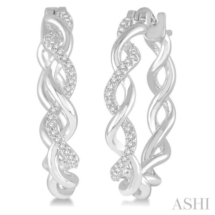 Twisted Diamond Fashion Hoop Earrings