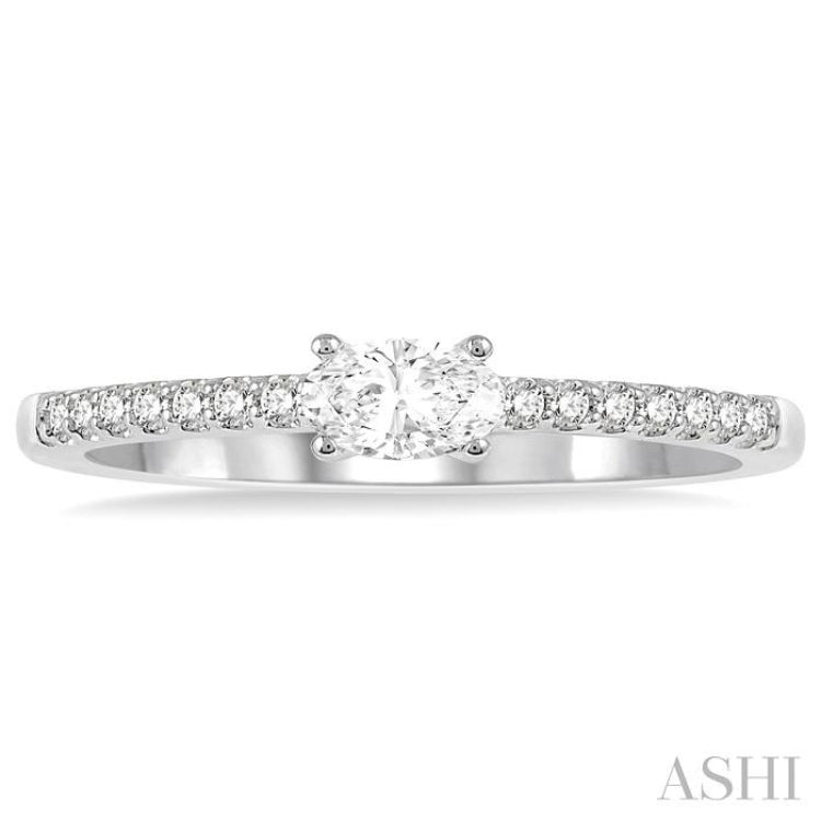 Stackable Oval Shape East-West Diamond Ring