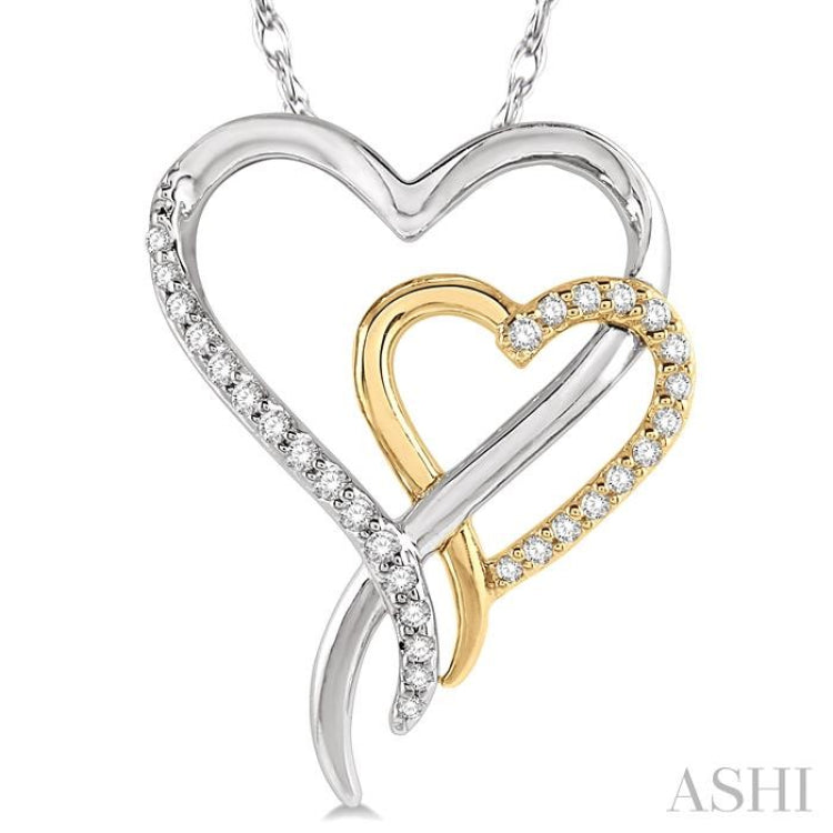 Double Heart Shape Diamond Fashion Pendant