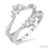 3/8 ctw Baguette and Round Cut Diamond Insert Ring in 14K White Gold
